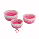 Cestina tessuto morbido fucsia rotondo piccolo